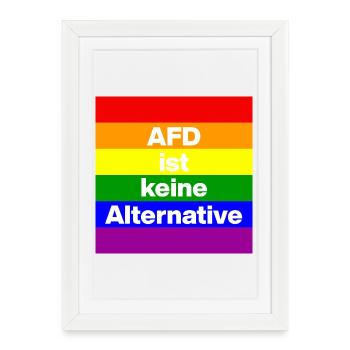 AFD IST KEINE ALTERNATIVE, NO NZS, NO AFD, WEISS - Gerahmtes Poster (27 × 37 cm) - Weiß - Vorne