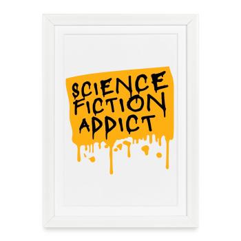 Citation d’amateur de science-fiction accro à la science-fiction - Affiche encadrée (27 × 37 cm) - blanc - Devant