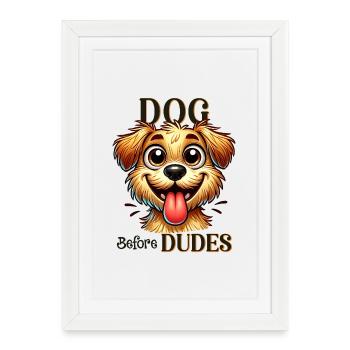 Goldendoodle Norfolf/Cairn Terrier Dog B4 Dudes  - Framed poster (27 × 37 cm) - white - Front