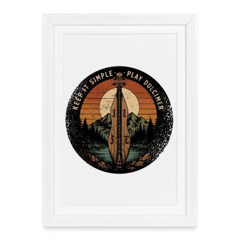 dulcimer dulcimer musician plucked instrument - Framed poster (27 × 37 cm) - white - Front