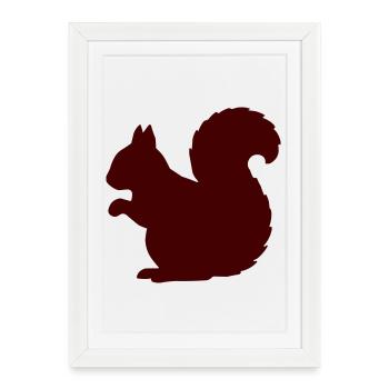 Aventure dans la Forêt de la Silhouette de l’Écureuil - Affiche encadrée (27 × 37 cm) - blanc - Devant