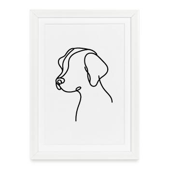 Dog with floppy ears sketch – cute animal motif - Framed poster (27 × 37 cm) - white - Front