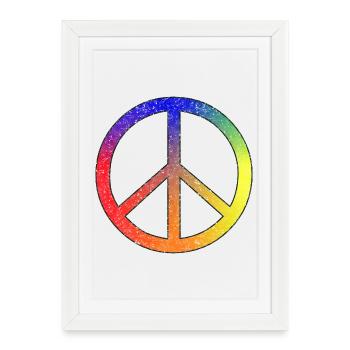 Peace in rainbow colors - Framed poster (27 × 37 cm) - white - Front