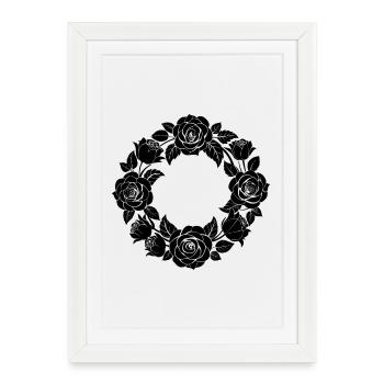 Couronne de Roses - Affiche encadrée (27 × 37 cm) - blanc - Devant