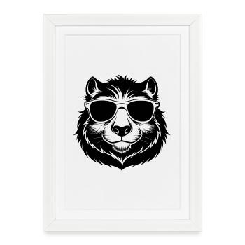 Capybara with Sunglasses - Framed poster (27 × 37 cm) - white - Front
