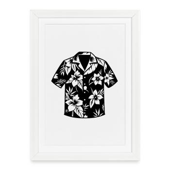 Hawaiian Shirt - Framed poster (27 × 37 cm) - white - Front