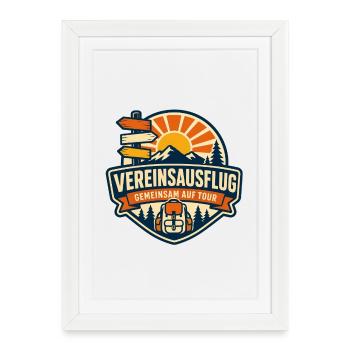 Vereinsausflug Logo – Gemeinsame Tour - Gerahmtes Poster (27 × 37 cm) - Weiß - Vorne