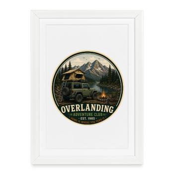 Overlanding Vintage Adventure Graphic - Framed poster (27 × 37 cm) - white - Front