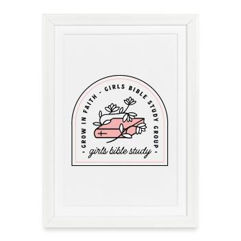 Étude biblique pour filles - Affiche encadrée (27 × 37 cm) - blanc - Devant