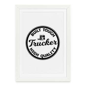 Trucker Design - Framed poster (27 × 37 cm) - white - Front