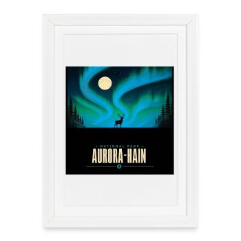 Aurora Hain National Park – Northern - Framed poster (27 × 37 cm) - white - Front