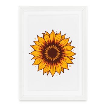 Sunflower Fire Colors Pattern - Framed poster (27 × 37 cm) - white - Front