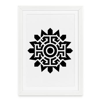 Aztec sun - Framed poster (27 × 37 cm) - white - Front