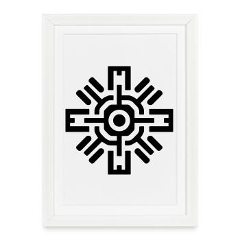 Aztec sun - Framed poster (27 × 37 cm) - white - Front