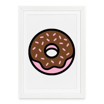 Icône des donuts au chocolat - Affiche encadrée (27 × 37 cm) - blanc - Devant