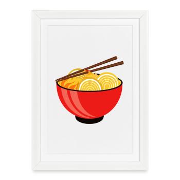 Bol de ramen - Affiche encadrée (27 × 37 cm) - blanc - Devant