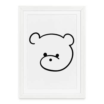 Cute teddy bear with button eyes - Framed poster (27 × 37 cm) - white - Front