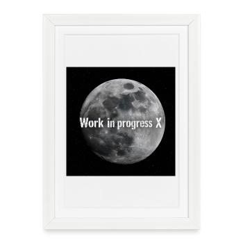 Lunar work in execution X - Framed poster (27 × 37 cm) - white - Front