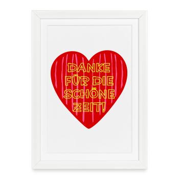 Danke Schöne Zeit - Gerahmtes Poster (27 × 37 cm) - Weiß - Vorne