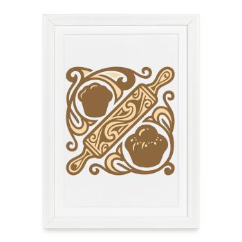 Graphique de rouleau à pâtisserie - Affiche encadrée (27 × 37 cm) - blanc - Devant