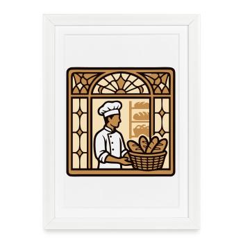 Baeckerei Shop Window Logo - Framed poster (27 × 37 cm) - white - Front