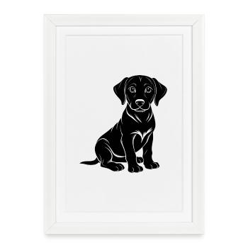 Labrador Puppy - Framed poster (27 × 37 cm) - white - Front