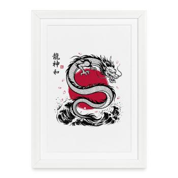 JAPANESE DRAGON - Gerahmtes Poster (27 × 37 cm) - Weiß - Vorne