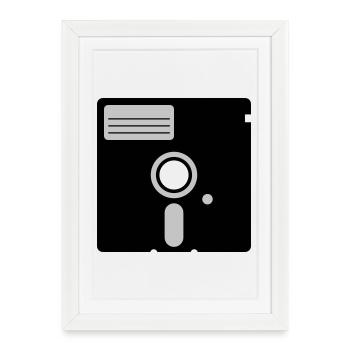 retro floppy disk - Framed poster (27 × 37 cm) - white - Front