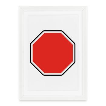 verkehrsschild - für eigenen text - Affiche encadrée (27 × 37 cm) - blanc - Devant