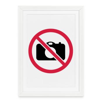 Pas de photos! - Affiche encadrée (27 × 37 cm) - blanc - Devant
