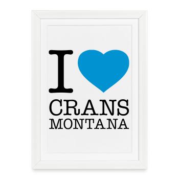 J’ADORE CRANS-MONTANA - Affiche encadrée (27 × 37 cm) - blanc - Devant