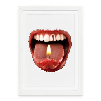 Date of birth 1 - tongue teeth - Framed poster (27 × 37 cm) - white - Front