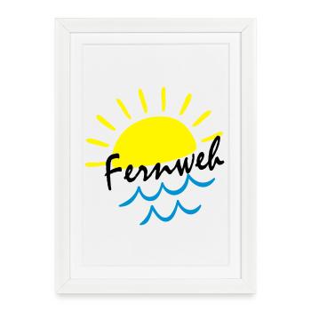 Sunrise Ocean – Sonne & Wellen Icon - Gerahmtes Poster (27 × 37 cm) - Weiß - Vorne