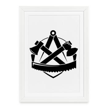 Charpentiers logo - Affiche encadrée (27 × 37 cm) - blanc - Devant