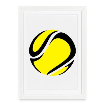 Balle de tennis - Affiche encadrée (27 × 37 cm) - blanc - Devant