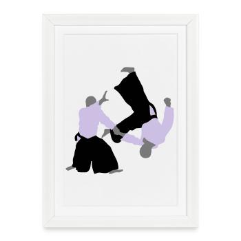 aikido - Affiche encadrée (27 × 37 cm) - blanc - Devant