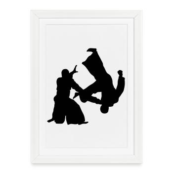 aikido - Affiche encadrée (27 × 37 cm) - blanc - Devant