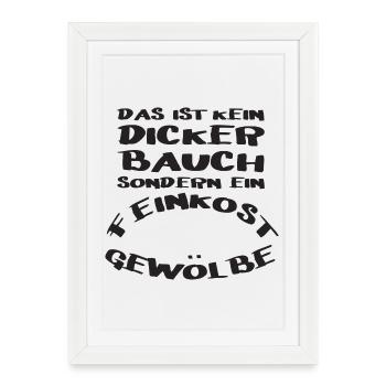 Dicker Bauch Feinkostgewölbe für dicke Männer - Gerahmtes Poster (27 × 37 cm) - Weiß - Vorne