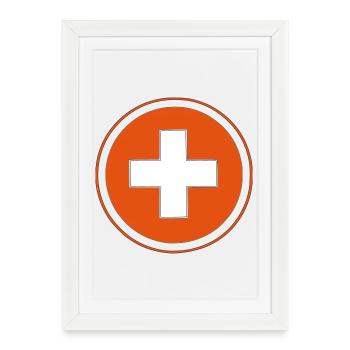 swisscross Schweizerkreuz blanc rouge - Affiche encadrée (27 × 37 cm) - blanc - Devant
