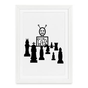 échecs - Affiche encadrée (27 × 37 cm) - blanc - Devant