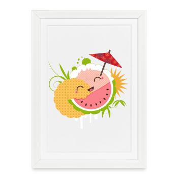 naughty kawaii cocktail with a little umbrella - Framed poster (27 × 37 cm) - white - Front