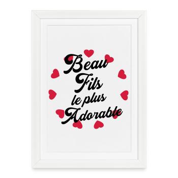 belle-fille / beau-fils / beau fils / belle fille - Affiche encadrée (27 × 37 cm) - blanc - Devant