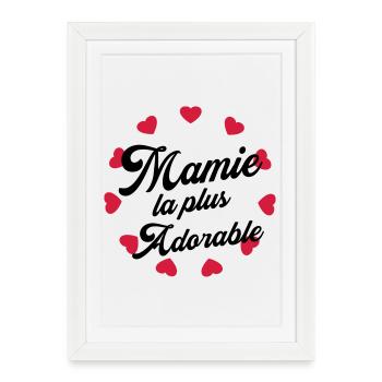 Mamie / Mamy / Grand Mere / Grand-Mère / Bébé - Affiche encadrée (27 × 37 cm) - blanc - Devant
