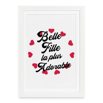 belle-fille / beau-fils / beau fils / belle fille - Affiche encadrée (27 × 37 cm) - blanc - Devant