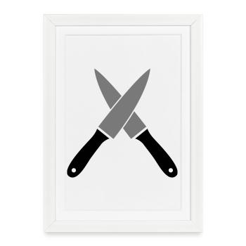 Couteau - Affiche encadrée (27 × 37 cm) - blanc - Devant