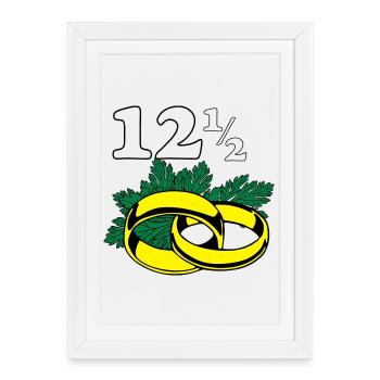 Mariage persil , 12,5 ans anniversaire de mariage (25) - Affiche encadrée (27 × 37 cm) - blanc - Devant