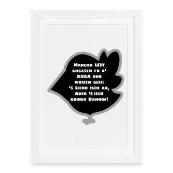 SWABIAN SAYING - Framed poster (27 × 37 cm) - white - Front