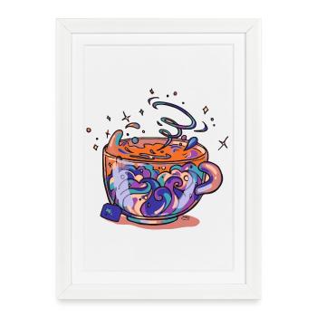 Swirling Rainbow Mug - Framed poster (27 × 37 cm) - white - Front