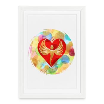 EngelHerz de la dimension arc-en-ciel - Sonja Ariel - Affiche encadrée (27 × 37 cm) - blanc - Devant