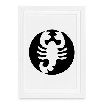 Constellation Scorpio, Horoscope - Framed poster (27 × 37 cm) - white - Front
